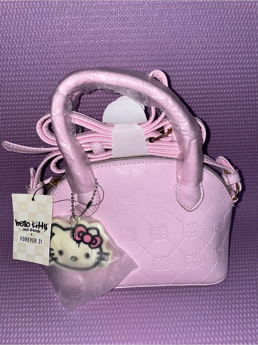 Hello Kitty Patent Pleather Pastel Pink Mini Crossbody Purse